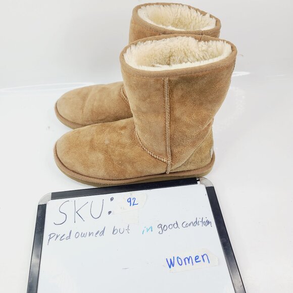 UGG Women's Brown Classic Short 5825 Suede Mid-Calf Winter Boots Size US 8 - Picture 7 of 7